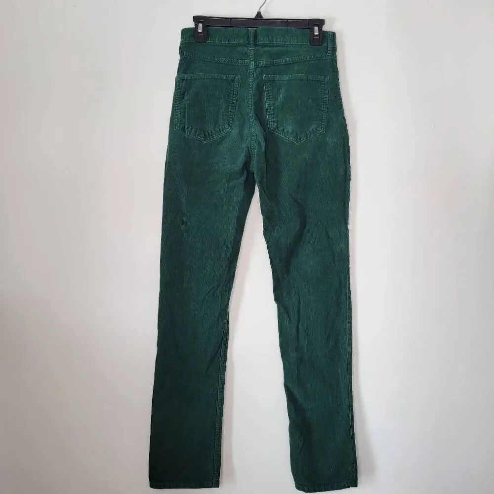 Gap Green Corduroy High Rise Cigarette Pants 28 Tall 6 Cotton